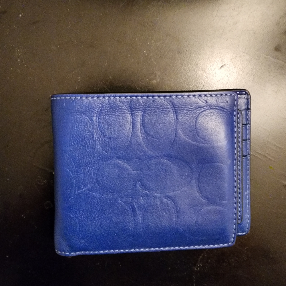 Coach Royal Blue Leather Card Holder